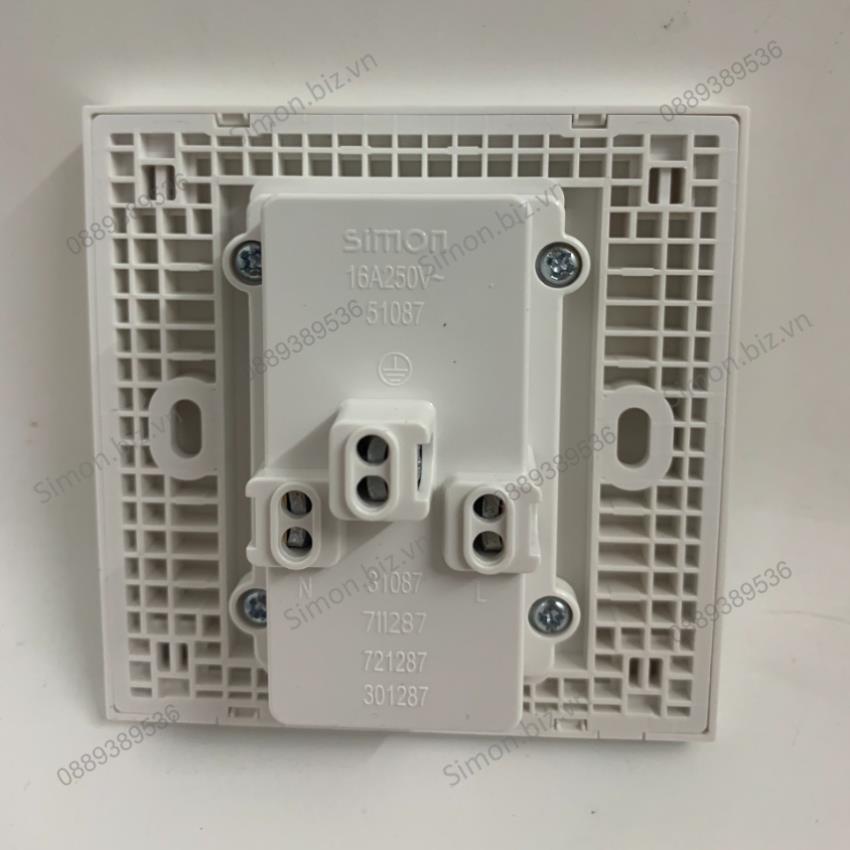 Bộ Ổ cắm đôi chuẩn Âu-Mỹ 16A chuẩn vuông màu Xám (Grey) Simon E6 721287-61
