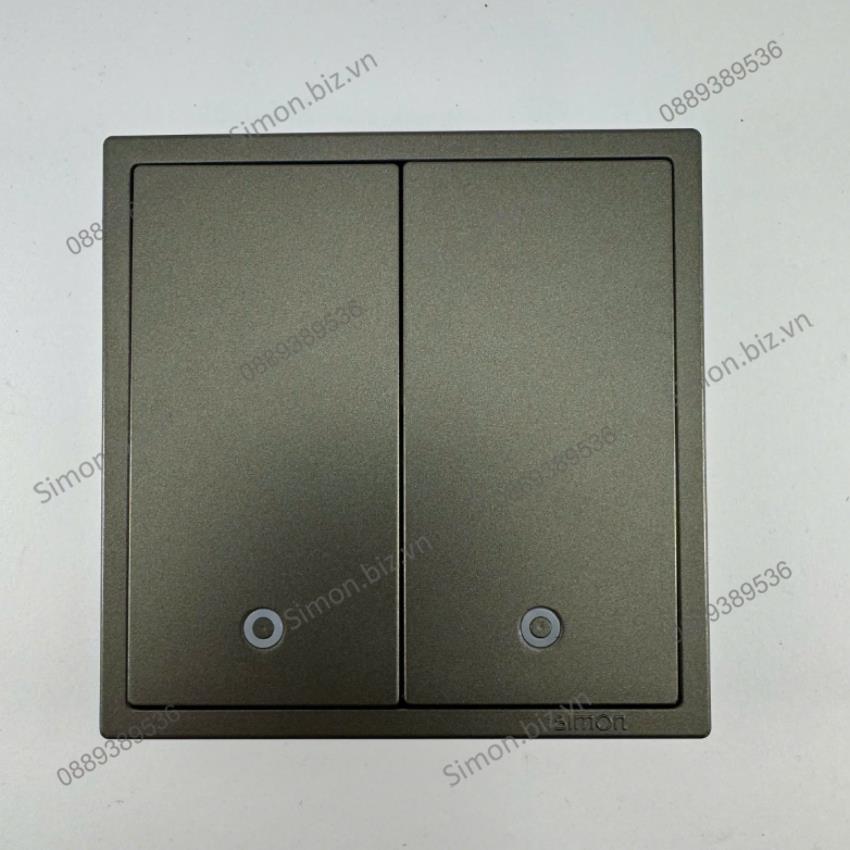 Module Nút nhấn đôi có đèn LED màu Xám hệ thống nhà thông minh RCU Simon i7 70E127-61