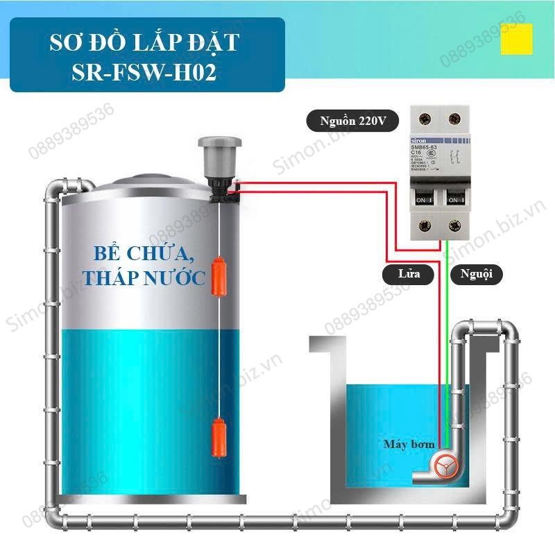 Công tắc phao điện dạng treo lắp ngoài trời Siron SR-FSW-H02