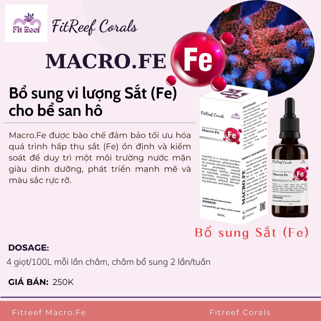 FitReef Macro Fe (bổ sung Sắt cho bể san hô)