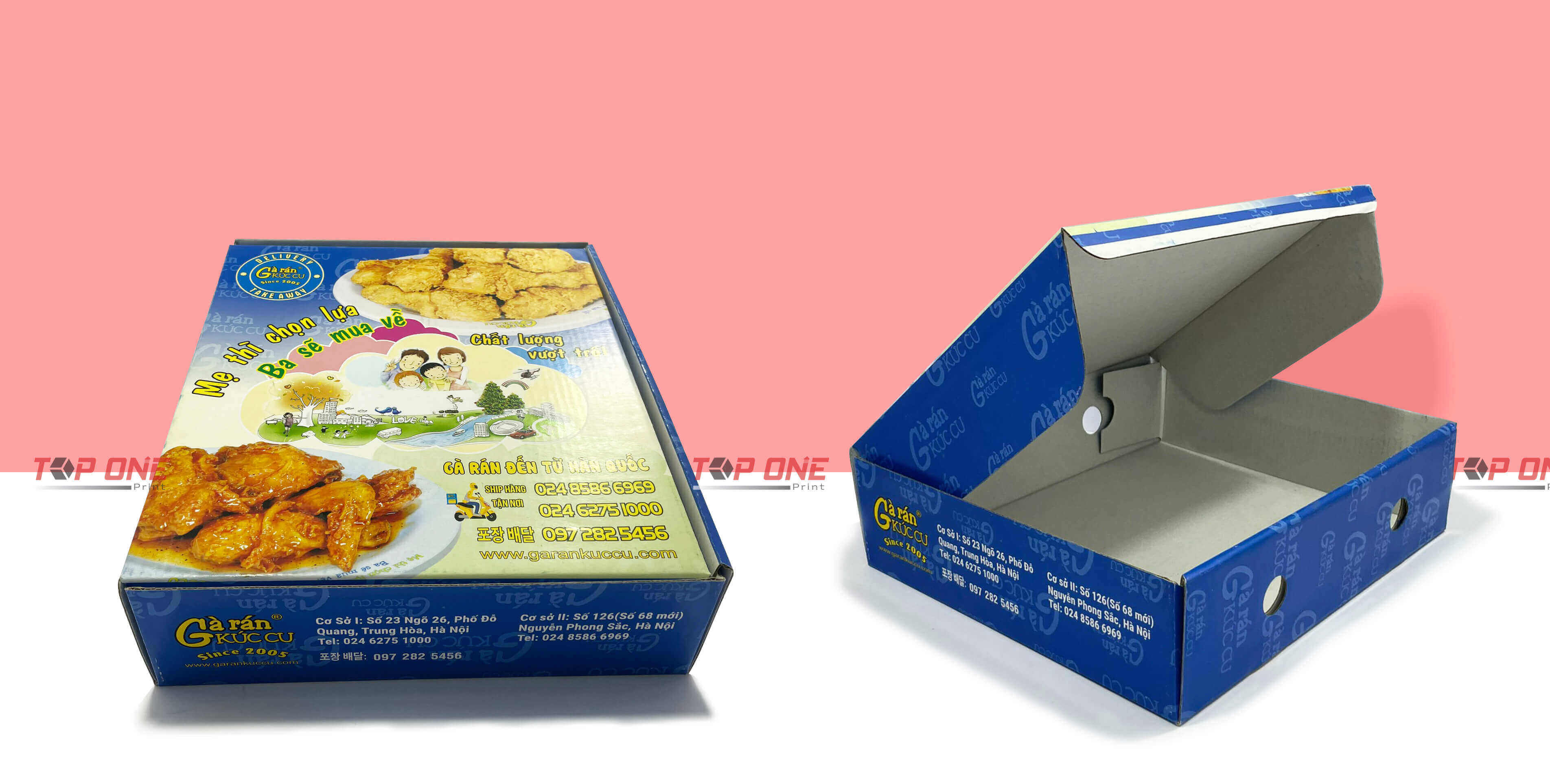 vỏ hộp gà rán carton sóng