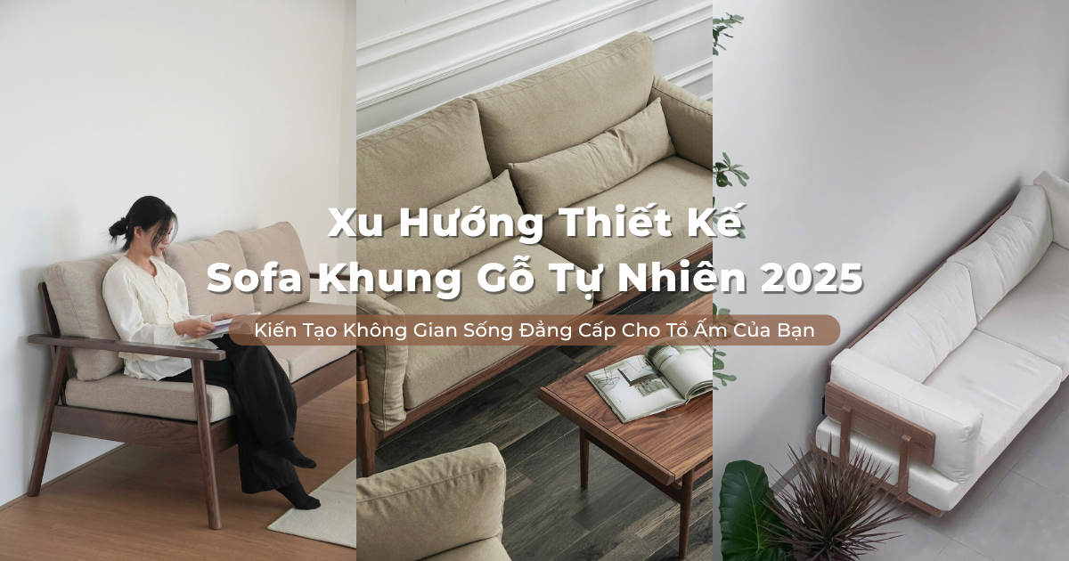 Xu Hướng Sofa Khung Gỗ Tự Nhiên 2025 – Kiến Tạo Không Gian Sống Đẳng Cấp