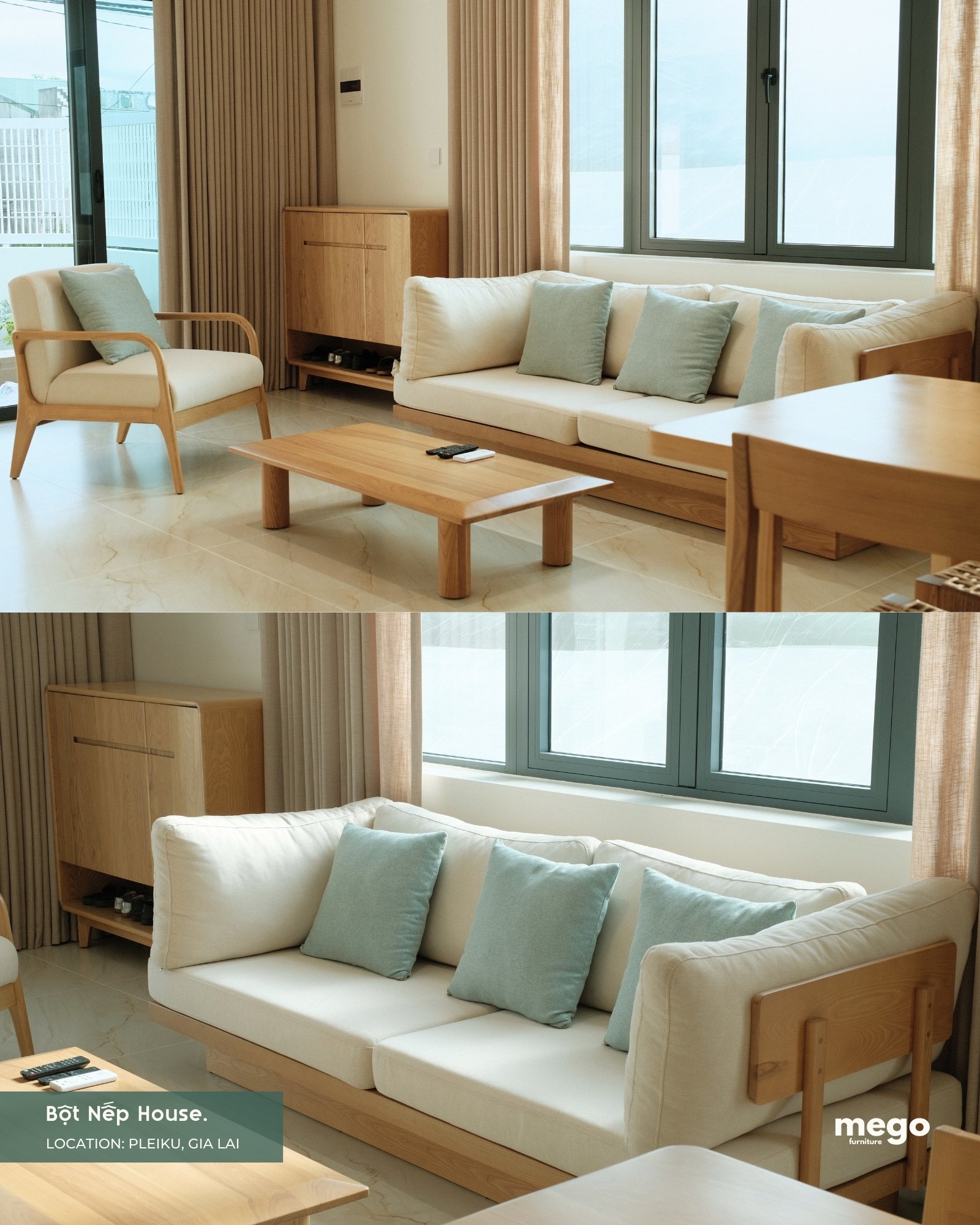 Sofa khung gỗ tự nhiên