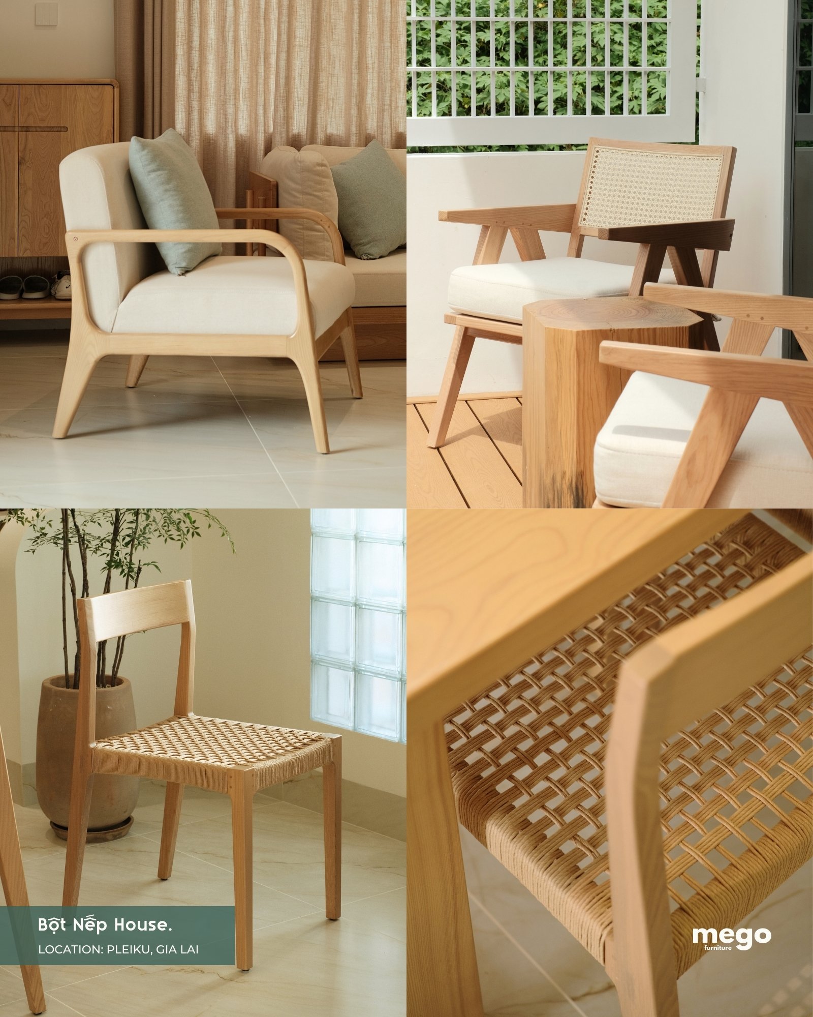 Nội thất gỗ Sồi tối giản Đà Nẵng