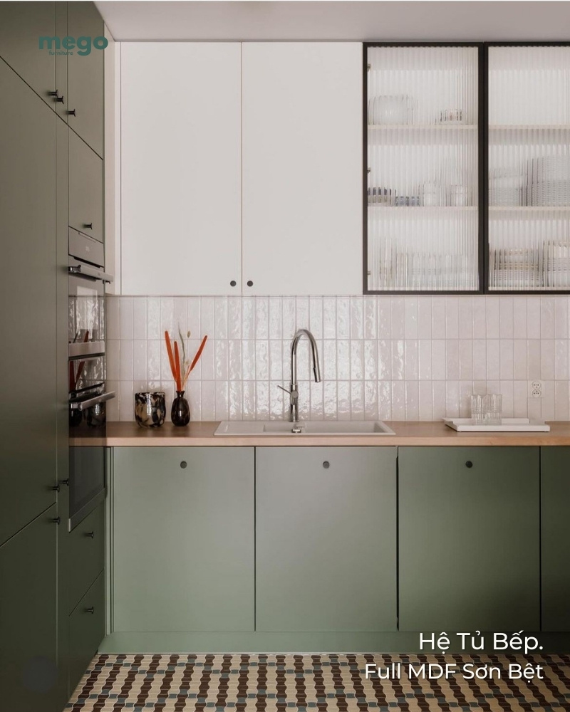 Tủ bếp gỗ công nghiệp