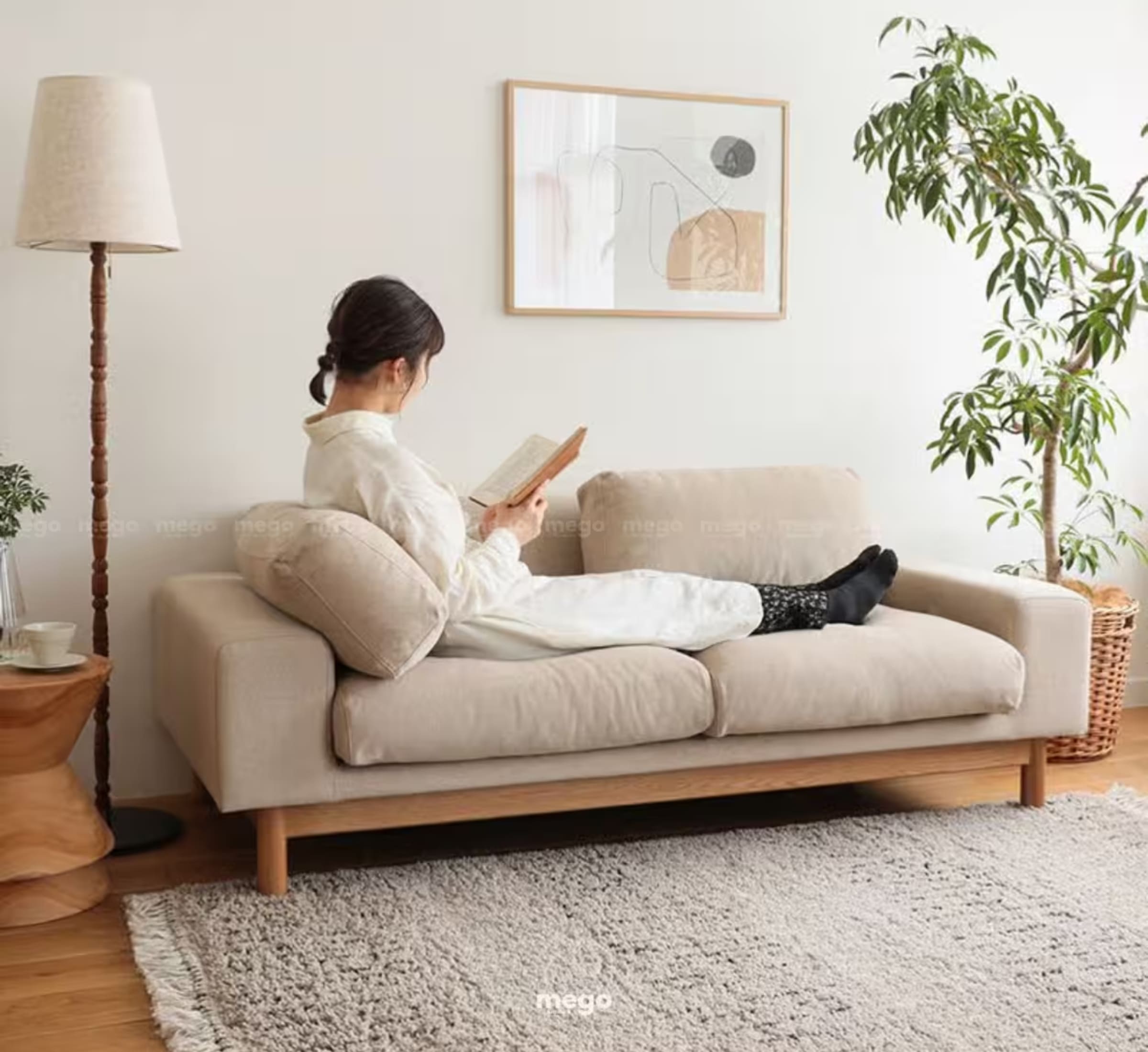 sofa gỗ sồi