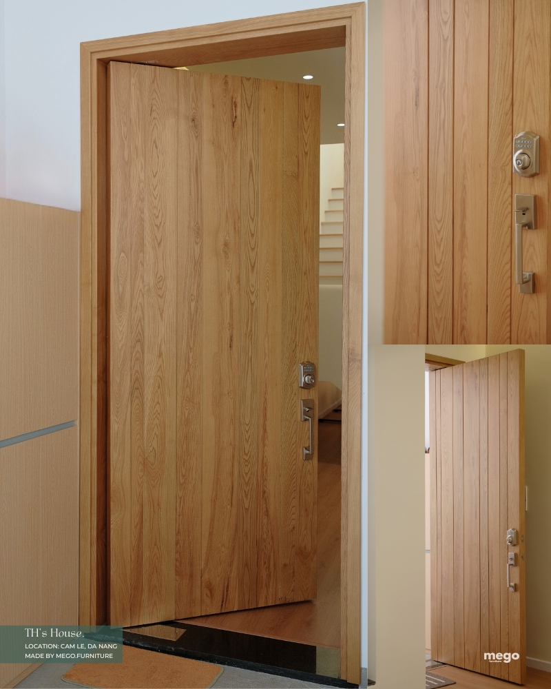 cửa lớn gỗ Sồi tự nhiên tại Đà Nẵng