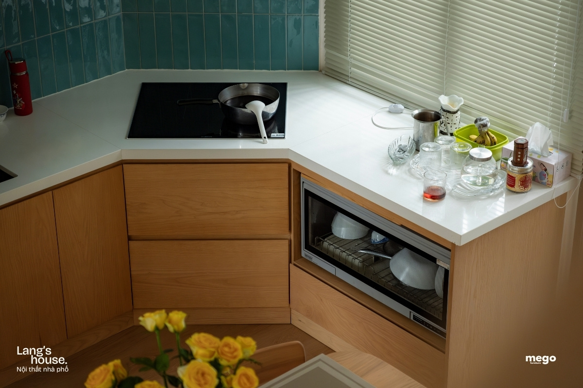 Bếp Plywood phủ Veneer Sồi
