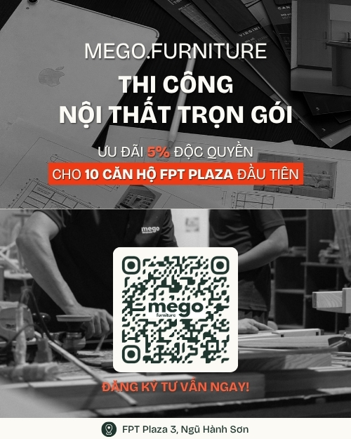 thi công nội thất căn hộ FPT Plaza 3 Mego