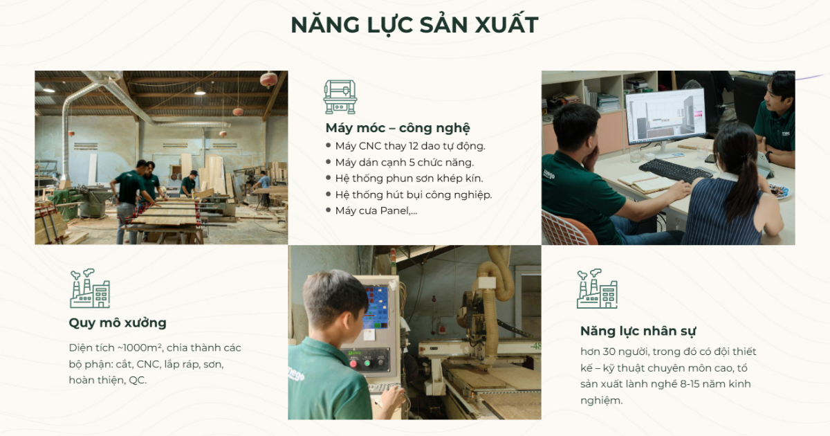 năng lực sản xuất nội thất Đà Nẵng tại Mego