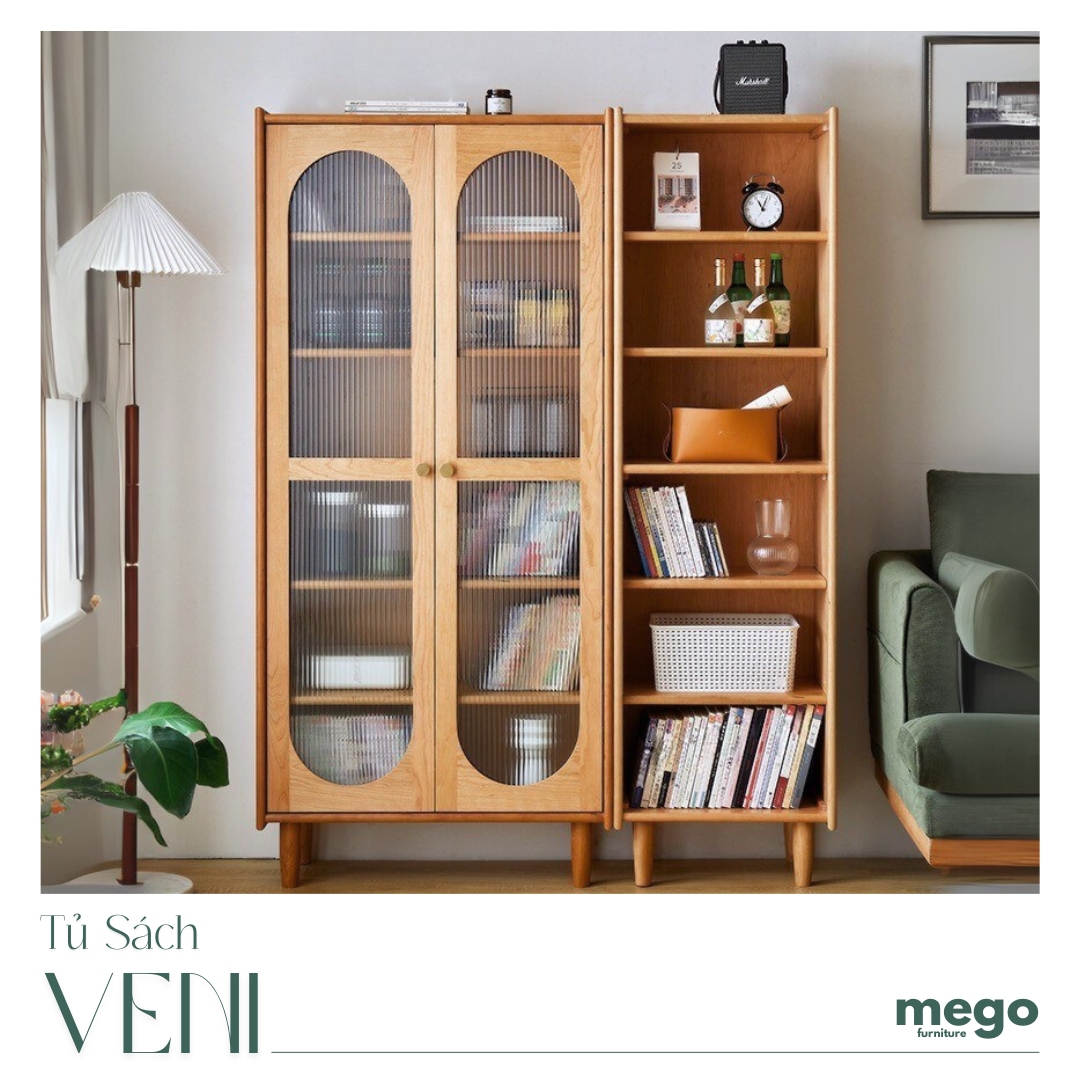 tủ sách, tủ decor gỗ tối giản Đà Nẵng