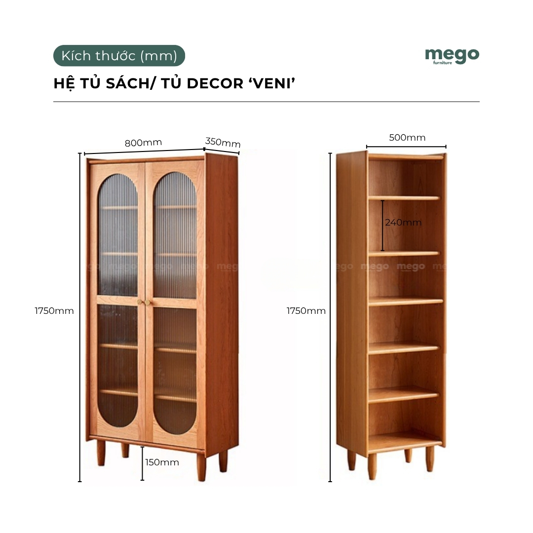 tủ sách, tủ decor gỗ tối giản Đà Nẵng