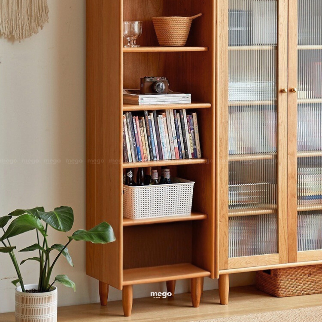tủ sách, tủ decor gỗ tối giản Đà Nẵng