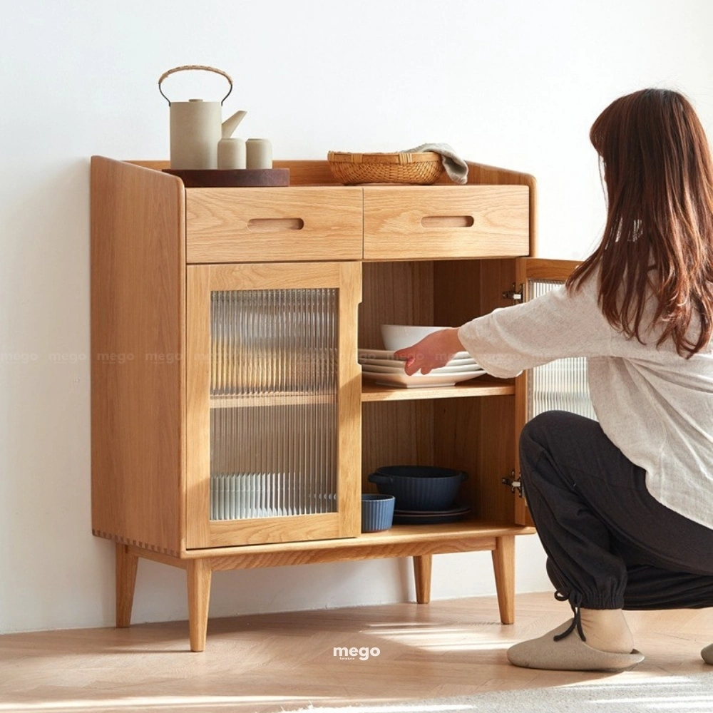 tủ gia vị gỗ tối giản