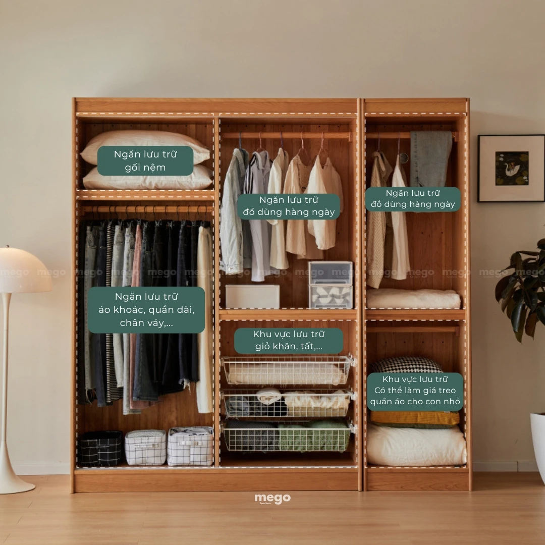 tủ quần áo gỗ tự nhiên