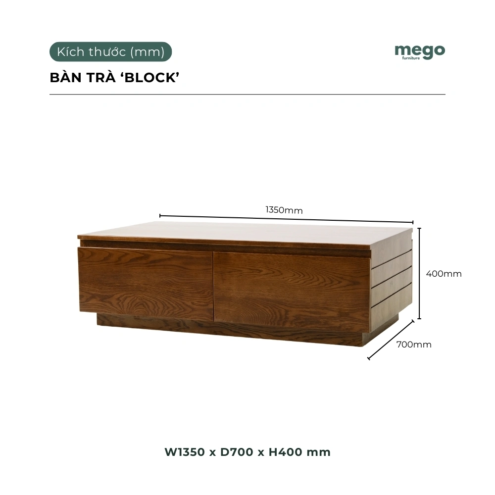 bàn trà gỗ sồi