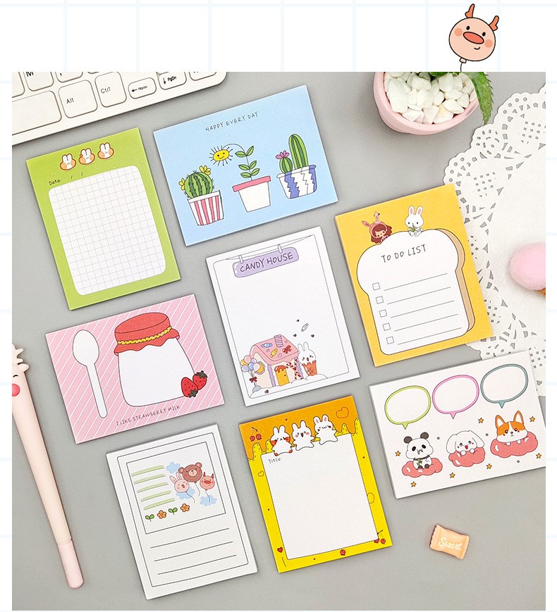 GIẤY NHỚ ĐỦ HÌNH DẠNG DỄ THƯƠNG GỌN NHẸ, TIỆN LỢI, DỄ MANG THEO T-CRAFT ^^