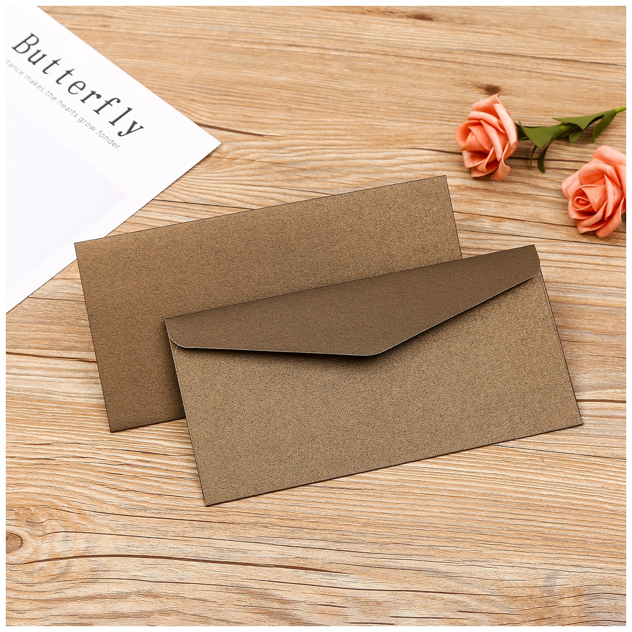 SET 5 BAO THƯ ÁNH KIM 250GSM KÍCH THƯỚC 220x110mm NHIỀU MÀU SẮC T.CRAFT HOUSE