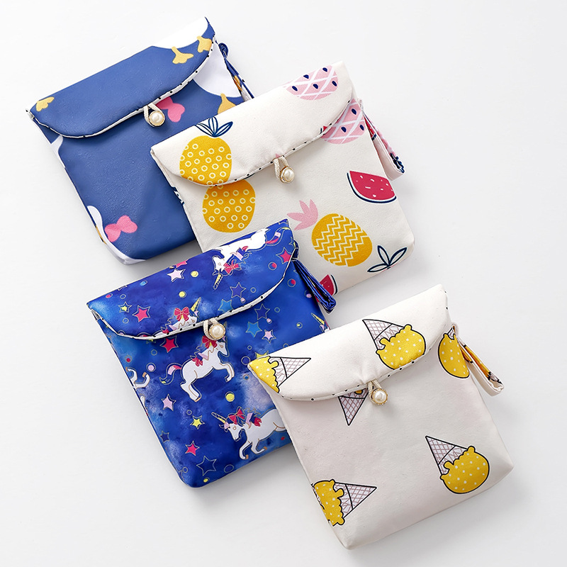 TÚI VẢI MINI NÚT GÀI DỄ THƯƠNG ĐỰNG MỸ PHẨM, ĐỒ DÙNG CÁ NHÂN TIỆN LỢI T.CRAFT HOUSE
