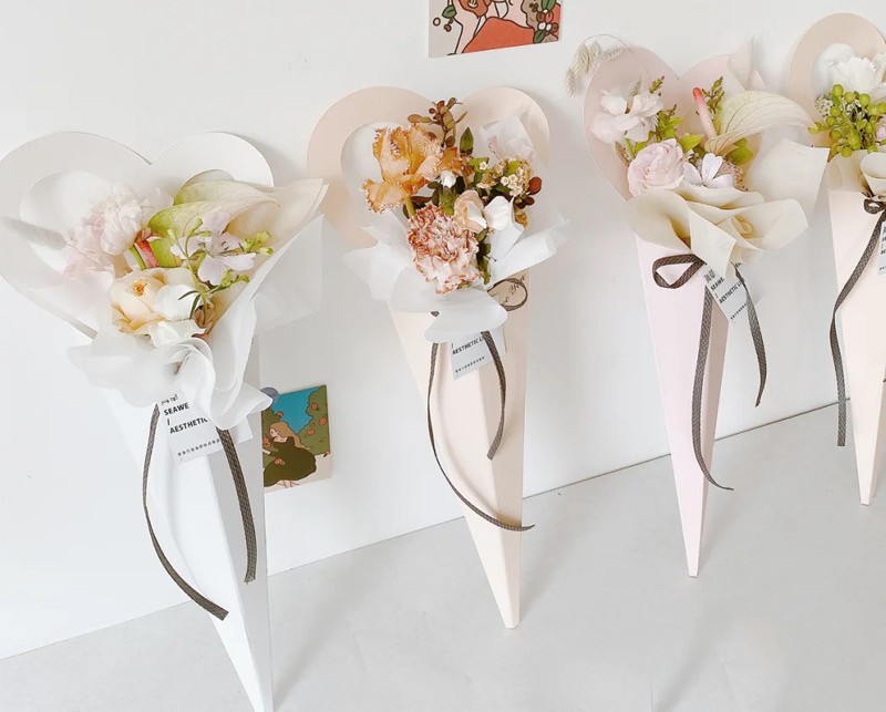 SET 5 TÚI ĐỰNG HOA ỐC QUẾ TRÁI TIM STYLE HÀN QUỐC – QUÀ TẶNG THIẾT KẾ ĐỘC ĐÁO T.CRAFT HOUSE