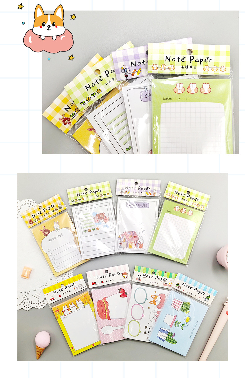 GIẤY NHỚ ĐỦ HÌNH DẠNG DỄ THƯƠNG GỌN NHẸ, TIỆN LỢI, DỄ MANG THEO T-CRAFT ^^