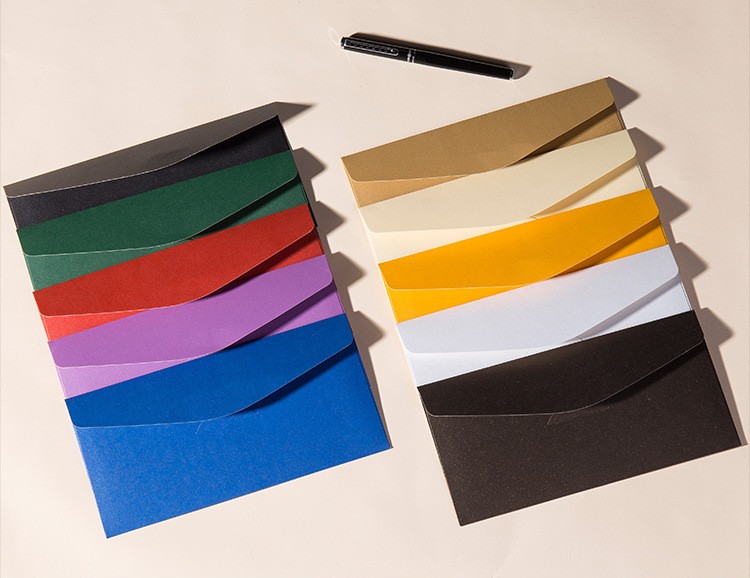 SET 5 BAO THƯ ÁNH KIM 250GSM KÍCH THƯỚC 220x110mm NHIỀU MÀU SẮC T.CRAFT HOUSE