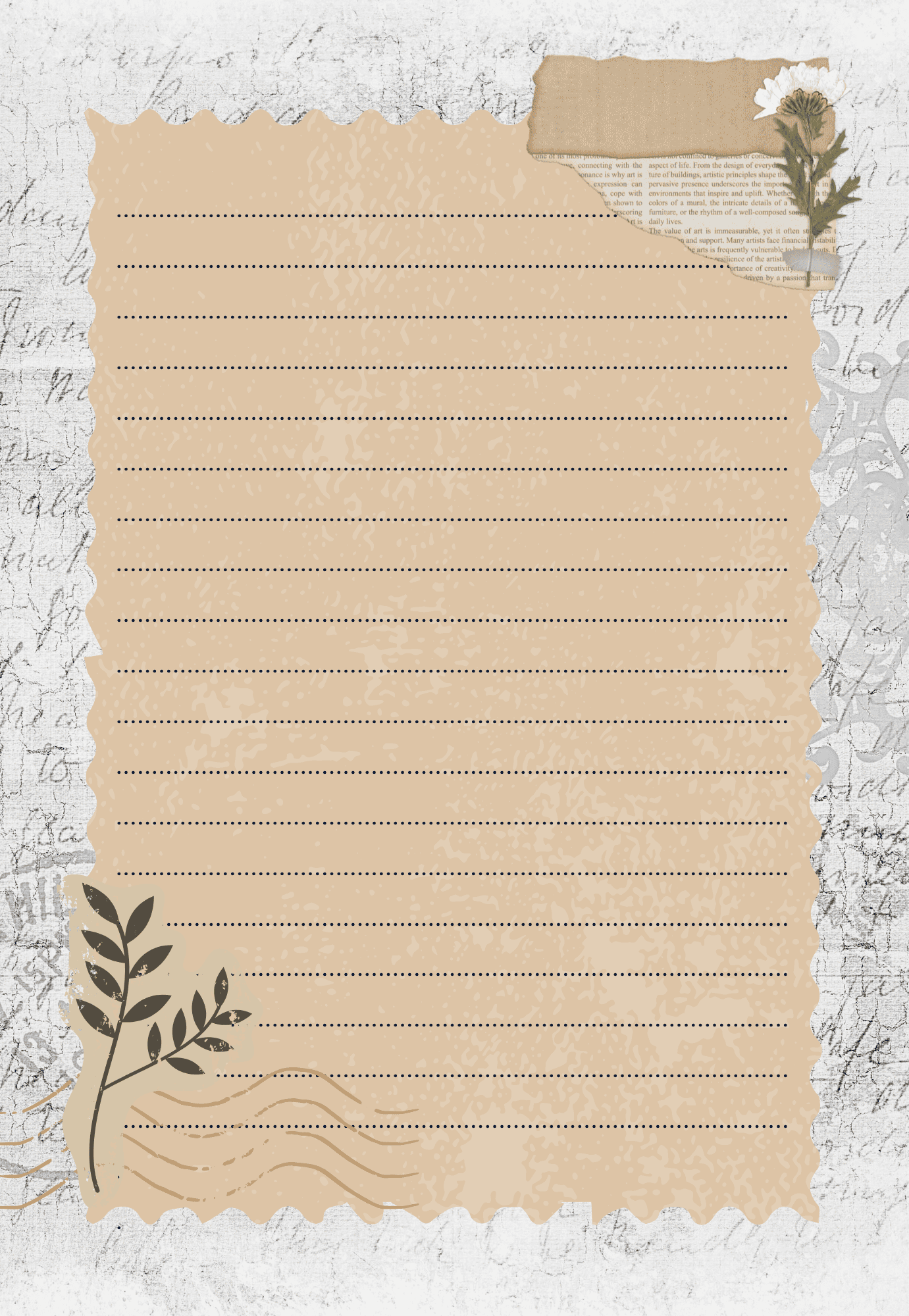 SET 5 GIẤY KRAFT VIẾT THƯ A5 PHONG CÁCH VINTAGE T.CRAFT HOUSE - MẪU 2