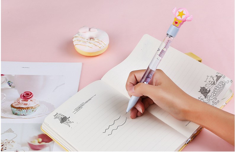 BÚT BI NƯỚC MÀU ĐEN KIM TUYẾN HỌA TIẾT HOẠT HÌNH XINH XẮN NGÒI 0.38MM T-CRAFT ^^