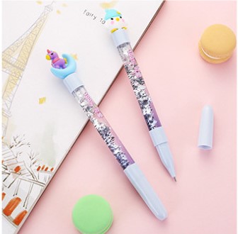 BÚT BI NƯỚC MÀU ĐEN KIM TUYẾN HỌA TIẾT HOẠT HÌNH XINH XẮN NGÒI 0.38MM T-CRAFT ^^