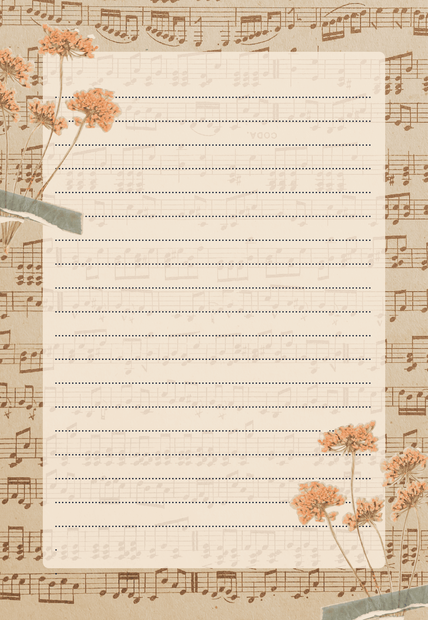 SET 5 GIẤY KRAFT VIẾT THƯ A5 PHONG CÁCH VINTAGE T.CRAFT HOUSE - MẪU 2