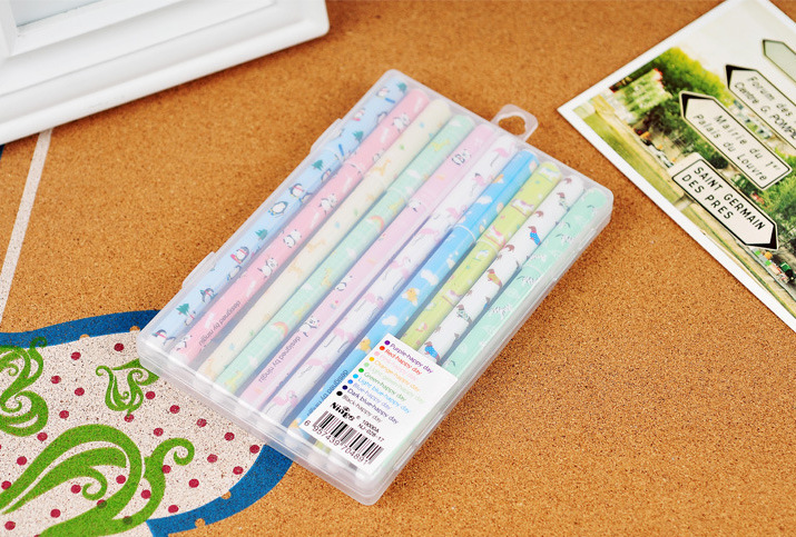 COMBO 10 BÚT BI GEL NHIỀU MÀU HOẠ TIẾT VINTAGE T.CRAFT HOUSE