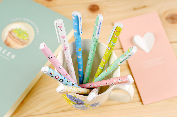 COMBO 10 BÚT BI GEL NHIỀU MÀU HOẠ TIẾT VINTAGE T.CRAFT HOUSE