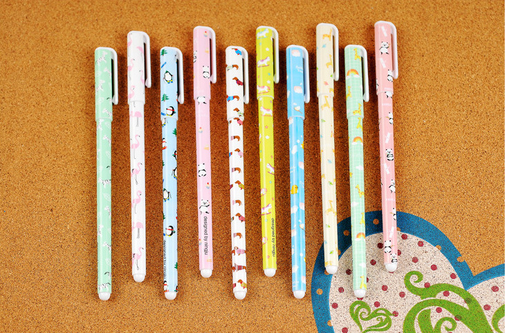 COMBO 10 BÚT BI GEL NHIỀU MÀU HOẠ TIẾT VINTAGE T.CRAFT HOUSE