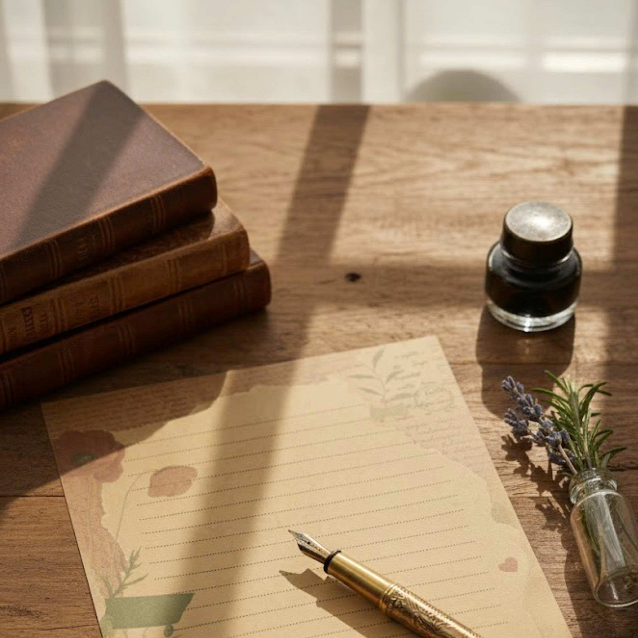 SET 5 GIẤY KRAFT VIẾT THƯ A5 PHONG CÁCH VINTAGE T.CRAFT HOUSE - MẪU 2