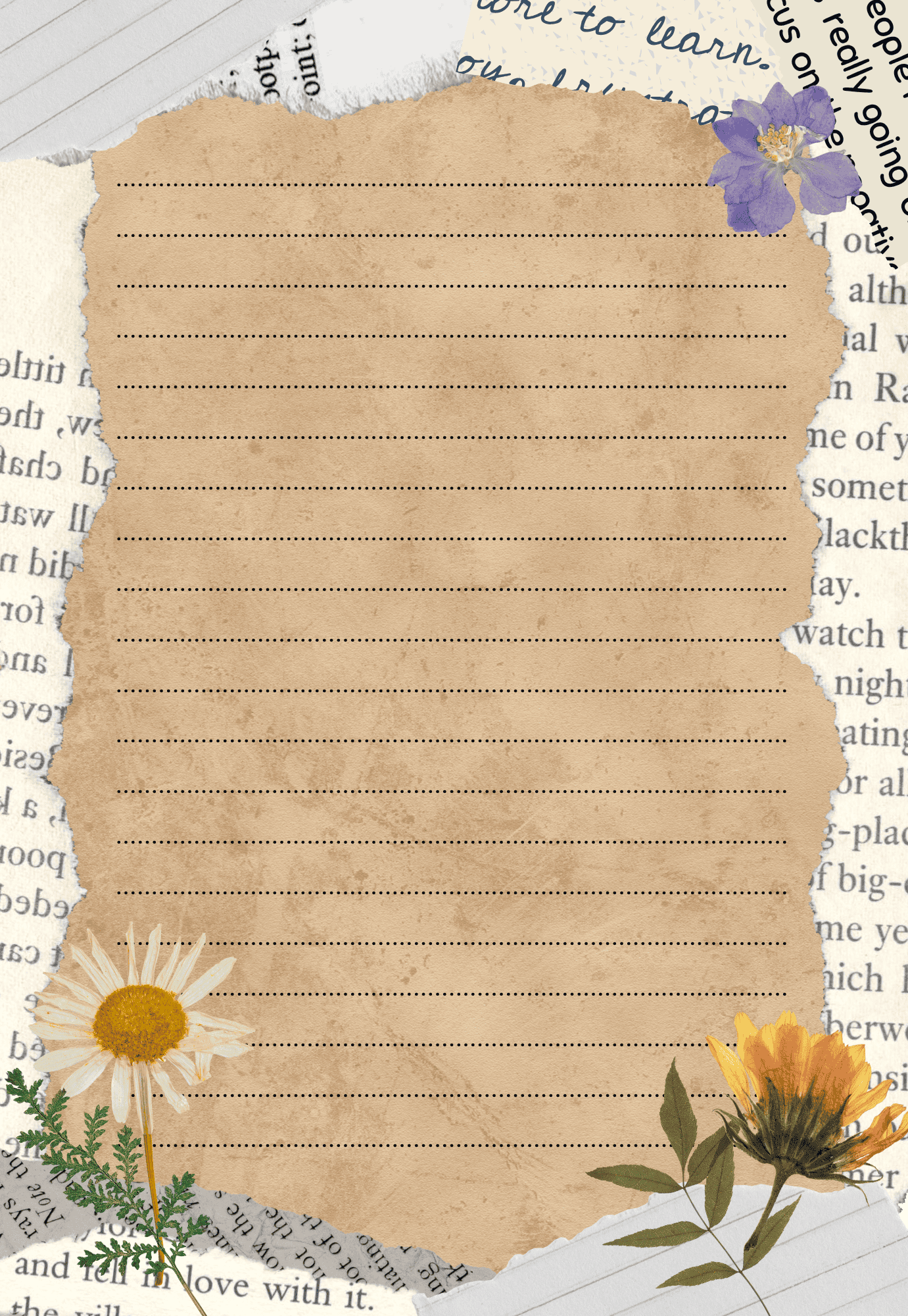 SET 5 GIẤY KRAFT VIẾT THƯ A5 PHONG CÁCH VINTAGE T.CRAFT HOUSE - MẪU 2