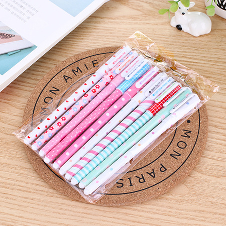 COMBO 10 BÚT BI GEL NHIỀU MÀU HOẠ TIẾT VINTAGE T.CRAFT HOUSE