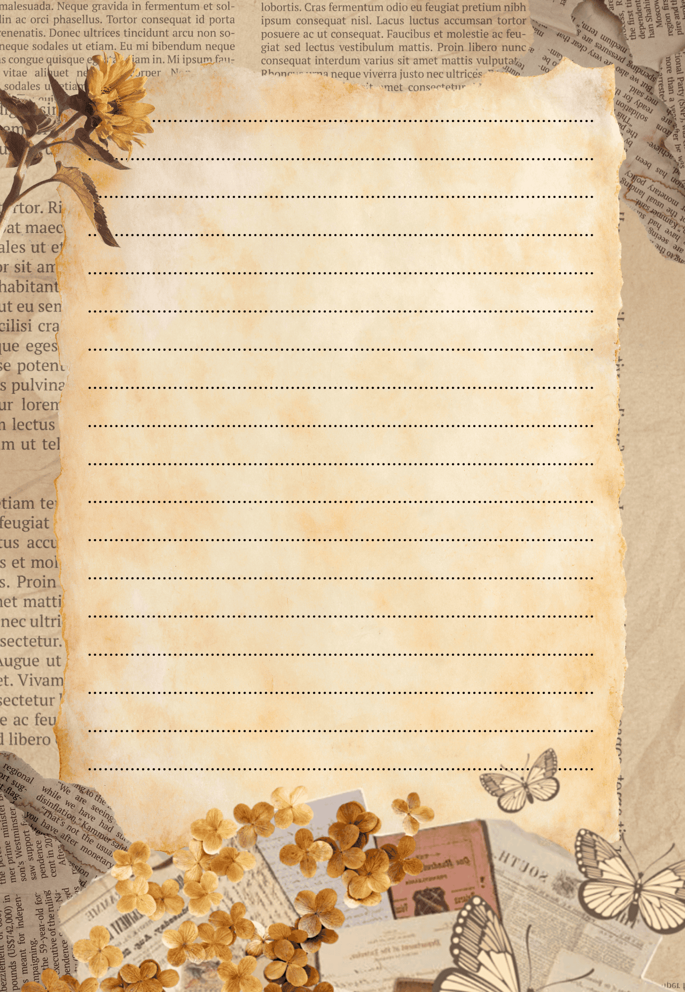 SET 5 GIẤY KRAFT VIẾT THƯ A5 PHONG CÁCH VINTAGE T.CRAFT HOUSE - MẪU 2