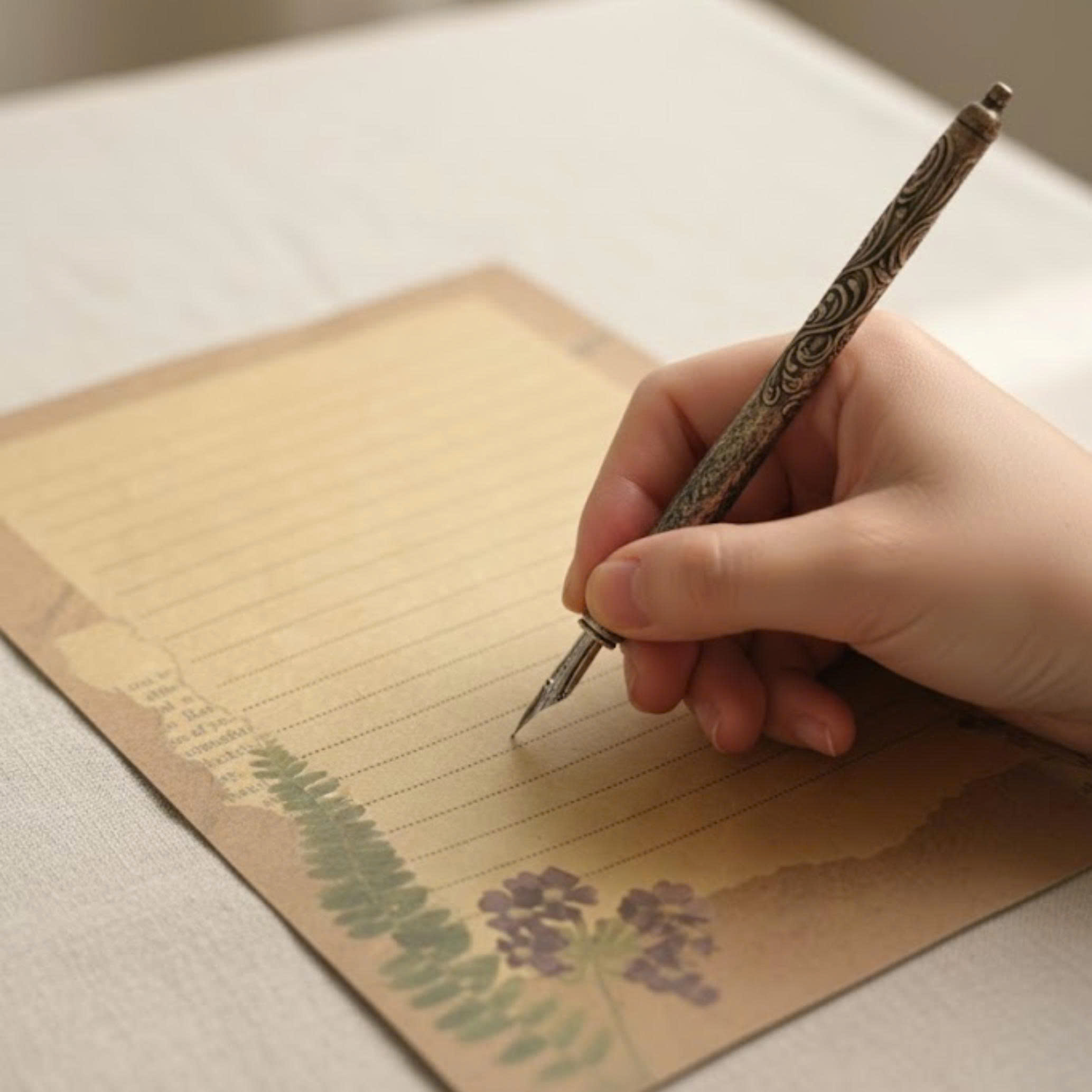 SET 5 GIẤY KRAFT VIẾT THƯ A5 PHONG CÁCH VINTAGE T.CRAFT HOUSE - MẪU 2