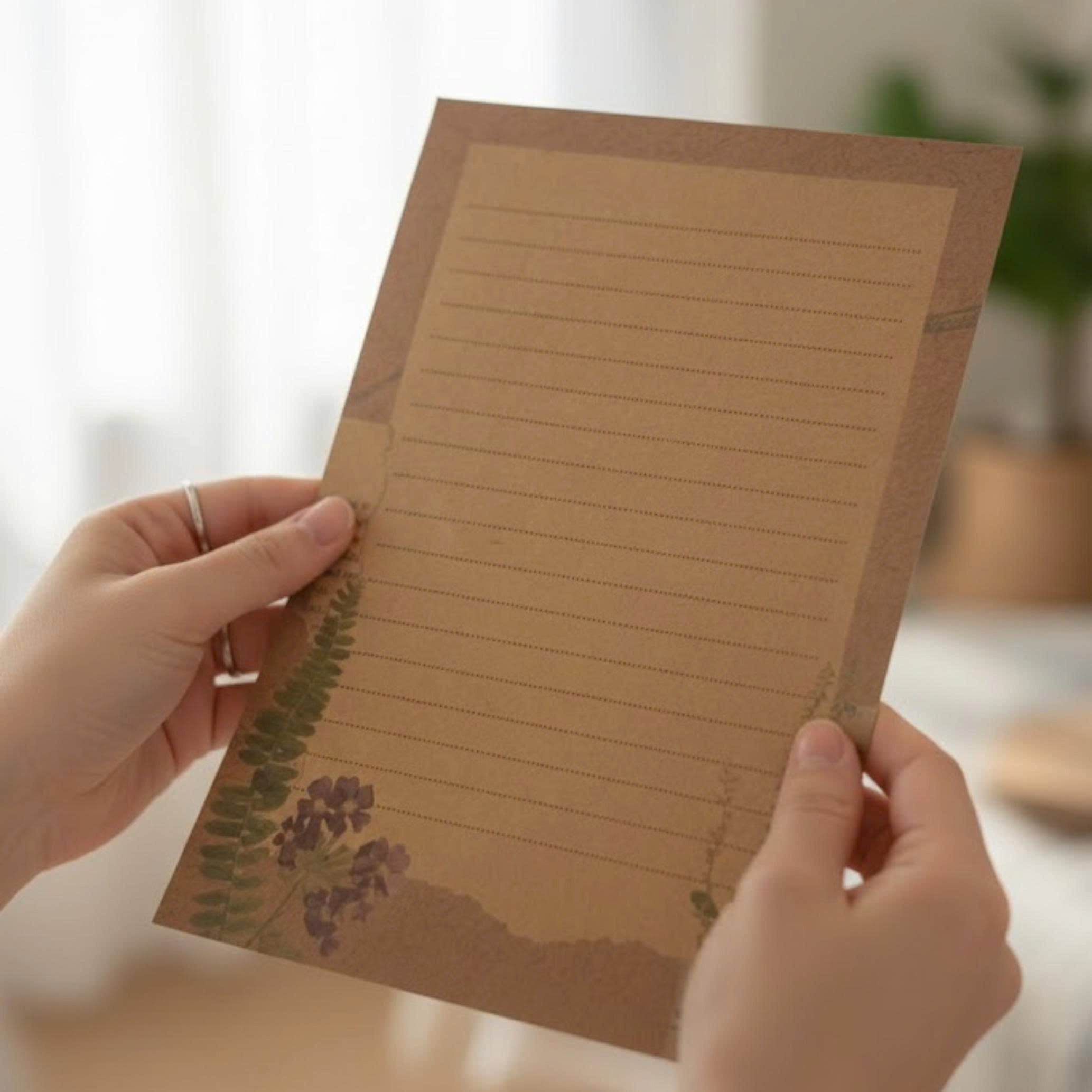 SET 5 GIẤY KRAFT VIẾT THƯ A5 PHONG CÁCH VINTAGE T.CRAFT HOUSE - MẪU 2