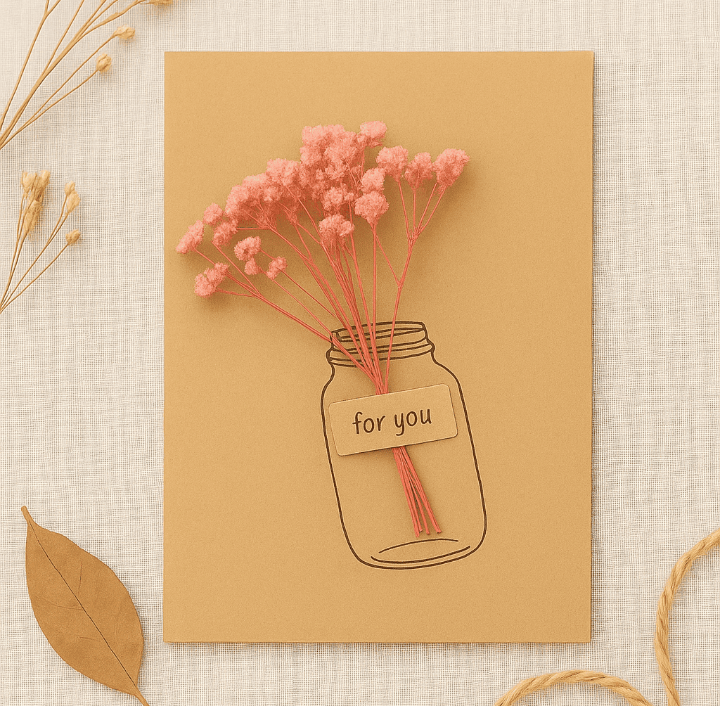 THIỆP HANDMADE FOR YOU HOA KHÔ NHIỀU MÀU T.CRAFT HOUSE (KHÔNG KÈM BAO THƯ)