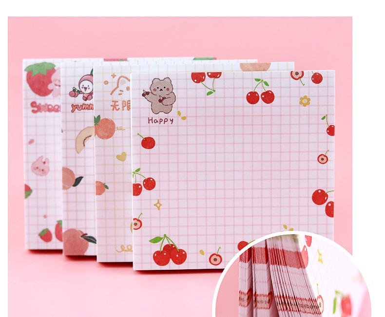 GIẤY NHỚ HÌNH VUÔNG CHỦ ĐỀ TRÁI CÂY ĐANG DẠNG, MÀU SẮC T-CRAFT  ^^