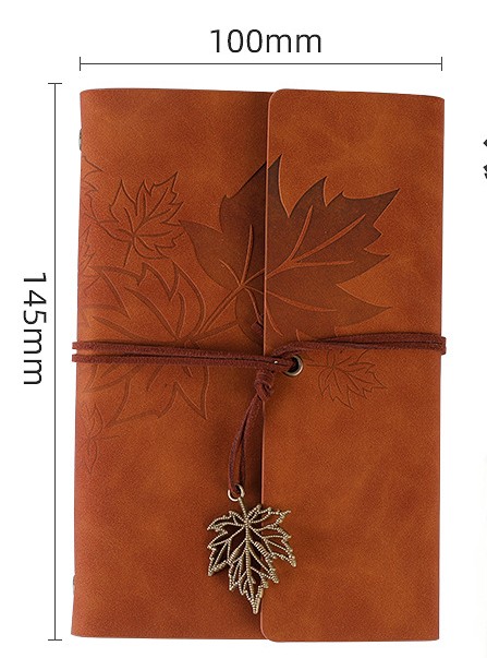 SỔ TAY DA HOẠ TIẾT LÁ PHONG CHÌM PHONG CÁCH VINTAGE T.CRAFT HOUSE