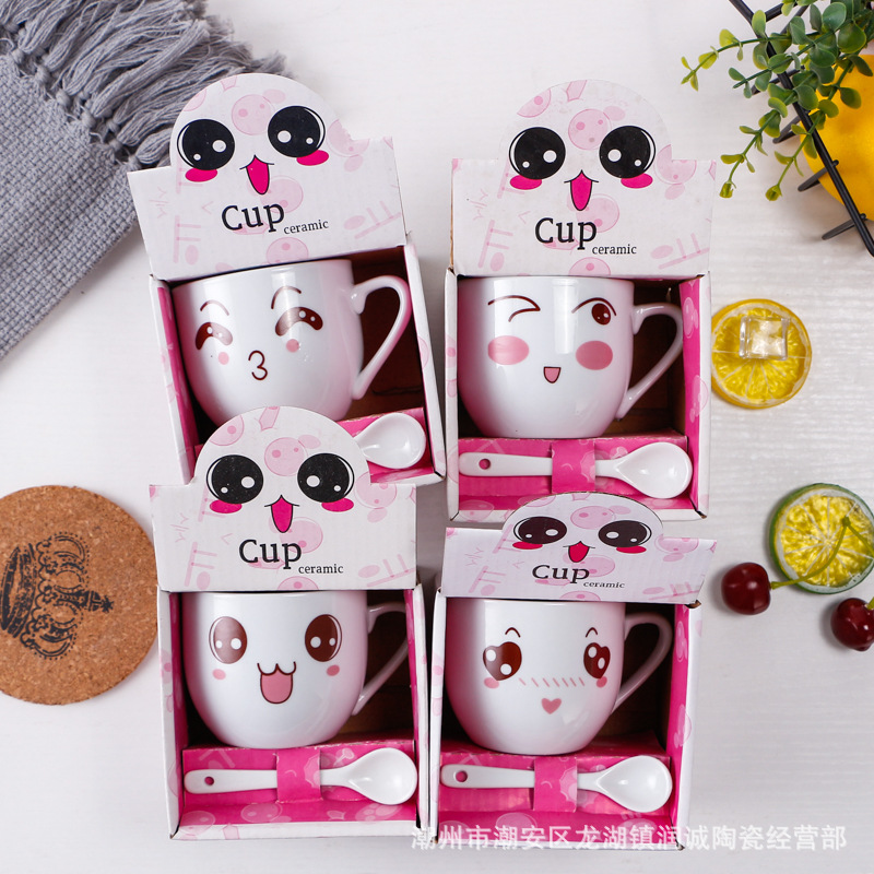 TÁCH TRÀ/ CÀ PHÊ BẰNG GỐM SỨ NHIỀU HÌNH ẢNH DỄ THƯƠNG, TIỆN DỤNG CÓ KÈM MUỖNG T-CRAFT ^^