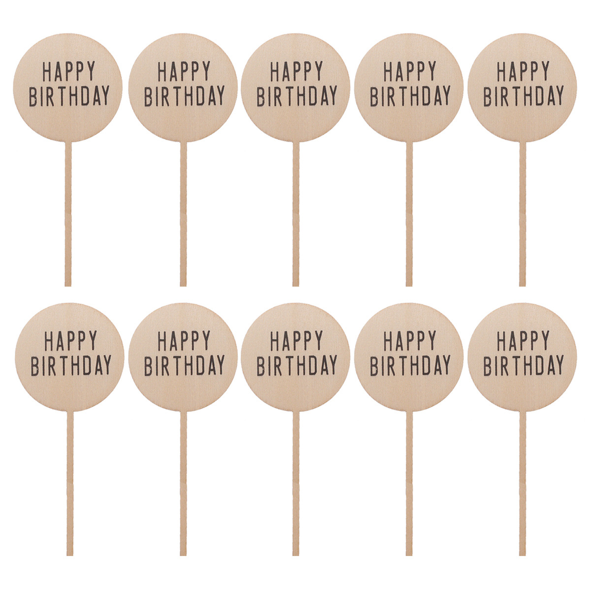 SET 2 QUE GỖ HAPPY BIRTHDAY PHONG CÁCH VINTAGE ĐƠN GIẢN T.CRAFT HOUSE-NVLG