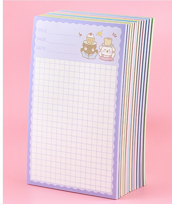 GIẤY NHỚ/ GIẤY GHI CHÚ HÌNH CHỮ NHẬT NHIỀU HOẠ TIẾT HOẠT HÌNH XINH XẮN DỄ THƯƠNG T.CRAFT HOUSE