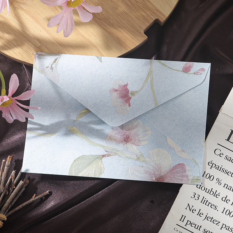 SET 5 BAO THƯ HOẠ TIẾT NỔI GẤM HOA PHONG CÁCH RETRO T.CRAFT HOUSE