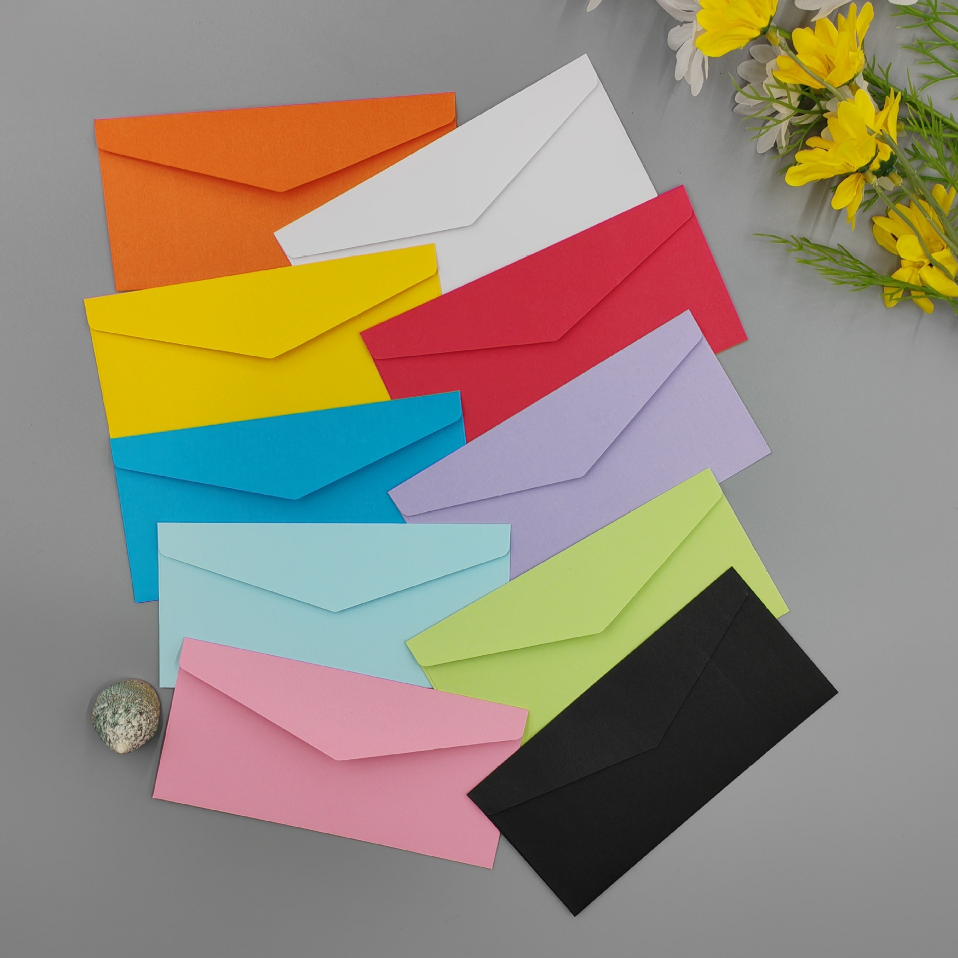 SET 5 BAO THƯ TRƠN 100GSM KÍCH THƯỚC 22x11cm NHIỀU MÀU SẮC T.CRAFT HOUSE