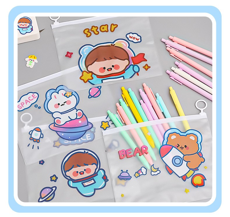 TÚI ĐỰNG BÚT CHẤT LIỆU NHỰA TRONG SUỐT CHỐNG THẤM NƯỚC DÀNH CHO HỌC SINH T-CRAFT ^^
