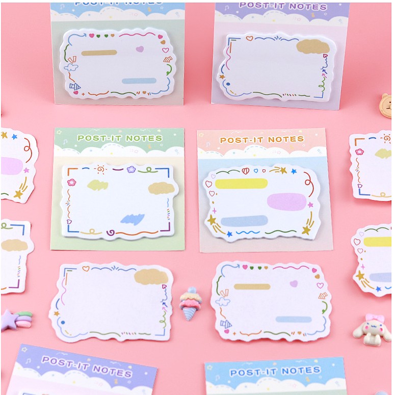 COMBO 4 SET GIẤY NHỚ PHONG CÁCH HOẠT HÌNH XINH XẮN T.CRAFT HOUSE
