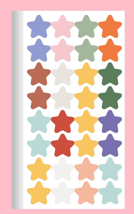 STICKER DÁN HÌNH TRÒN/ NGÔI SAO TRANG TRÍ TẬP SÁCH/ SỔ LƯU NIỆM T-CRAFT ^^